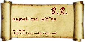 Bajnóczi Réka névjegykártya